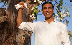 Akshay Kumar holding a sanitary napkin in a poster of the Bollywood movie `Padman`